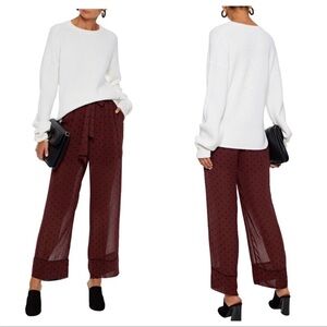 GANNI Carlton polka-dot georgette wide-leg pants